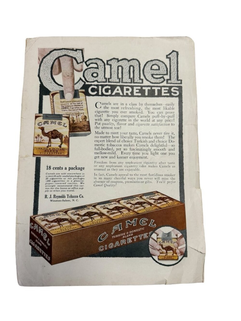 Vintage Camel Cigarettes & Nut Tootsie Rolls Magazine Advertisement Page Double